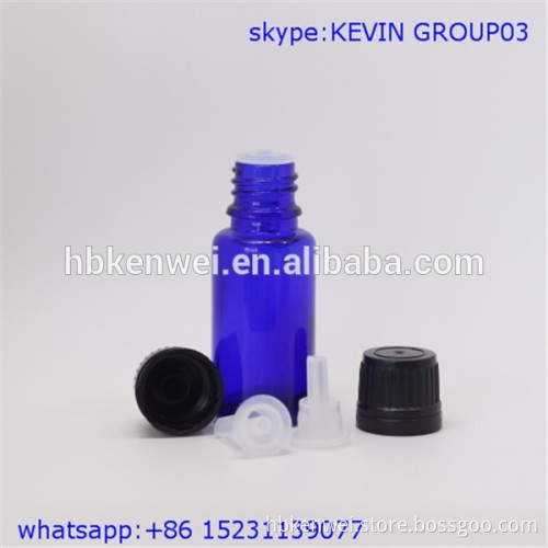 15ml dropper glass bottle with plastic plug and tamperproof cap